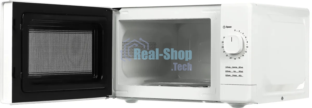 Микроволновая печь Galanz MOS-2008MW белый, 20 л, 700 Вт, переключатели - поворотный механизм