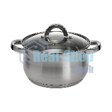 Кастрюля WEBBER BE-145/2 4 л, нержавеющая сталь, со стеклянной крышкой