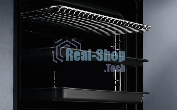 Электрический духовой шкаф Electrolux с конвекцией, приготовление на пару, объем 72 л, 10 режимов, автопрограммы, очистка пиролитическая, 3 стекла в дверце, направляющие проволочные + телескопические (1 уровень)