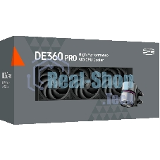 Система охлаждения Water Cooling System PCCooler DE360 Pro BK (300W, 360мм, Black, ARGB Pump, Fans: 3x120мм, 86.73CFM, 32dBA, 2200RPM/Pump height 57мм, 28dBA, 3200RPM, Rad thickness 27мм/S: 1851, 1700, 1200, 115X, AM5, AM4, AM3)