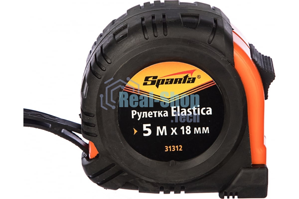 Рулетка Sparta elastica 5 мх18 мм обрезиненный корпус