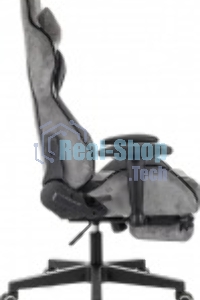 Кресло игровое Бюрократ Zombie Drift/F серый/черный, крестов. пластик, подст. для ног