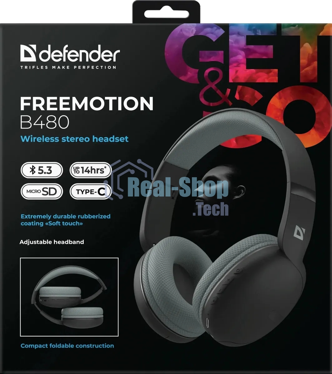 Беспроводная гарнитура Defender FreeMotion B480 черный
