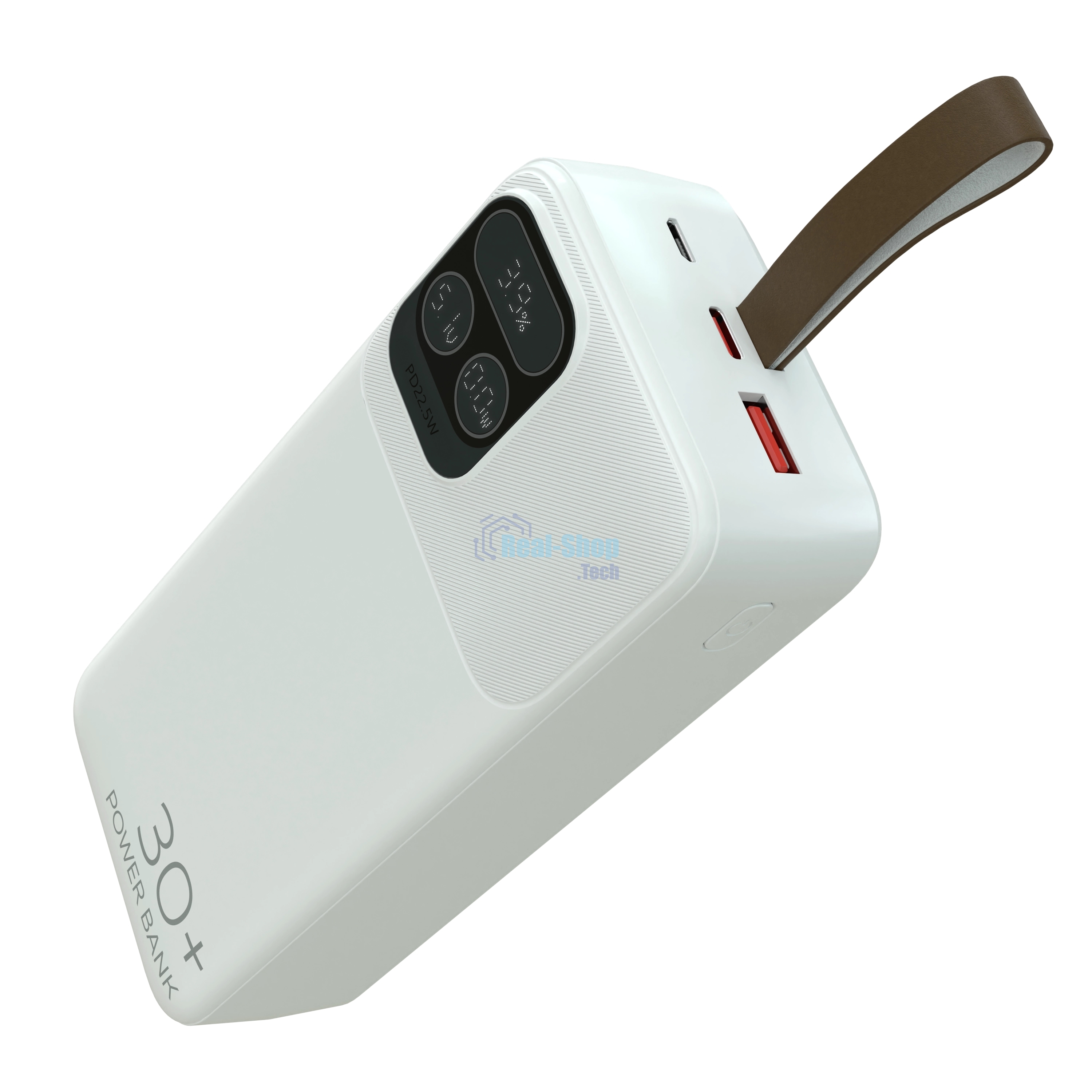 Портативный аккумулятор More choice (4620202550644) PB55-30 с кабелем 1USB 3.0A 22.5W PD - 30000mAh белый