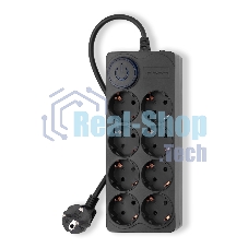 Сетевой фильтр Ippon BK-8-EU-3-10-B 3 м, 8 розеток, черный, коробка