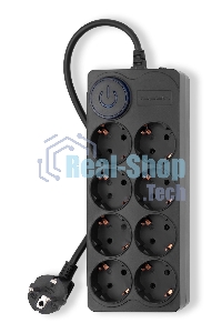 Сетевой фильтр Ippon BK-8-EU-3-10-B 3 м (8 розеток) черный (коробка)