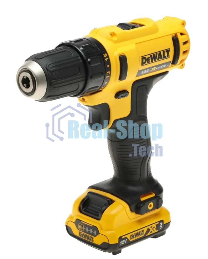 Дрель-шуруповерт DeWalt DCD710D2-QW, 10,8 В, 2 Ач, 24 Нм, щеточный