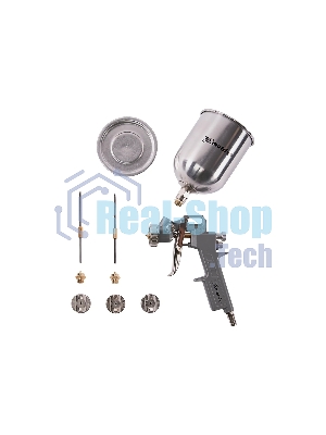 Краскопульт пневматический Matrix краскораспылитель пневмат. с верхним бачком v= 0.6л + сопла