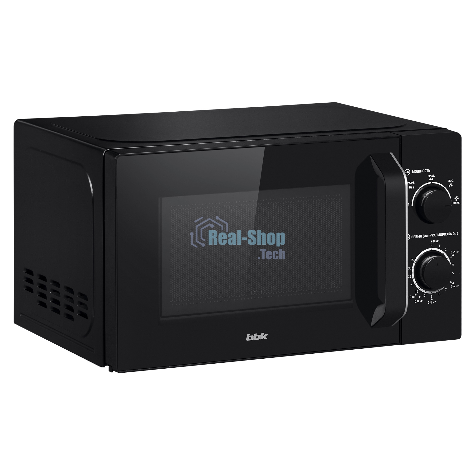 Микроволновая печь BBK 20MWS-760M/B черный, 20 л, 700 Вт, переключатели - поворотный мехинизм
