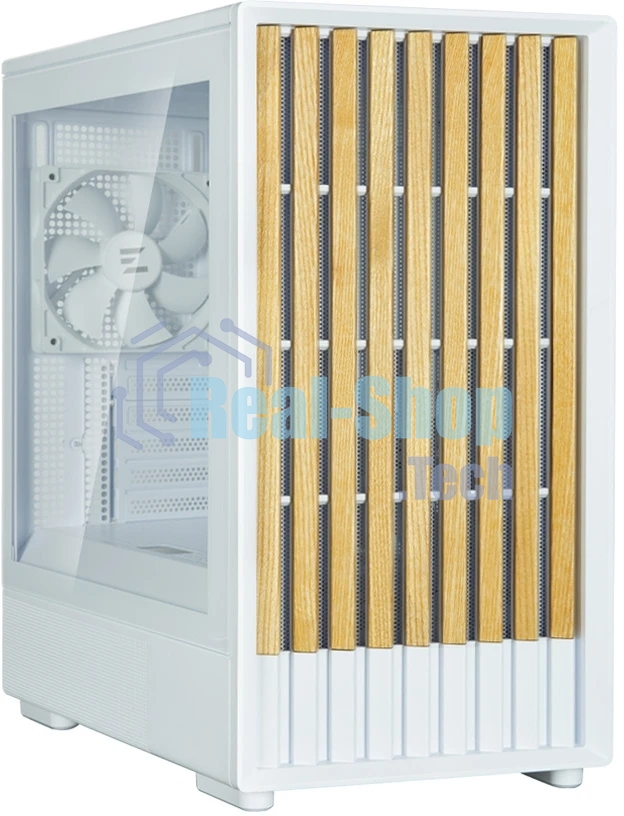 Компьютерный корпус Zalman P10 NAMU, MATX, белый, WINDOW, FRONT COVER WALNUT, 2x3.5