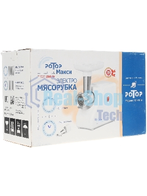 Мясорубка электрическая Ротор Макси ЭМШ 35/300-2 белый, 1500 Вт, 0.6 кг/мин, насадки - 2