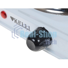 Плита настольная электрическая Kelli KL-5062 белый, 1 кВт, ТЭН, конфорки - 1, эмаль, поворотные переключатели