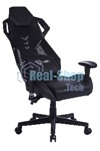 Кресло игровое Cactus CS-CHR-090BL черный, сиденье черный, эко.кожа, крестовина пластик, пластик черный