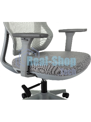 Кресло Бюрократ MC-G411N-H серый, сетка, подголовник