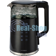 Чайник электрический Hyundai HYK-G5403 1.7л. 2200Вт черный корпус: стекло