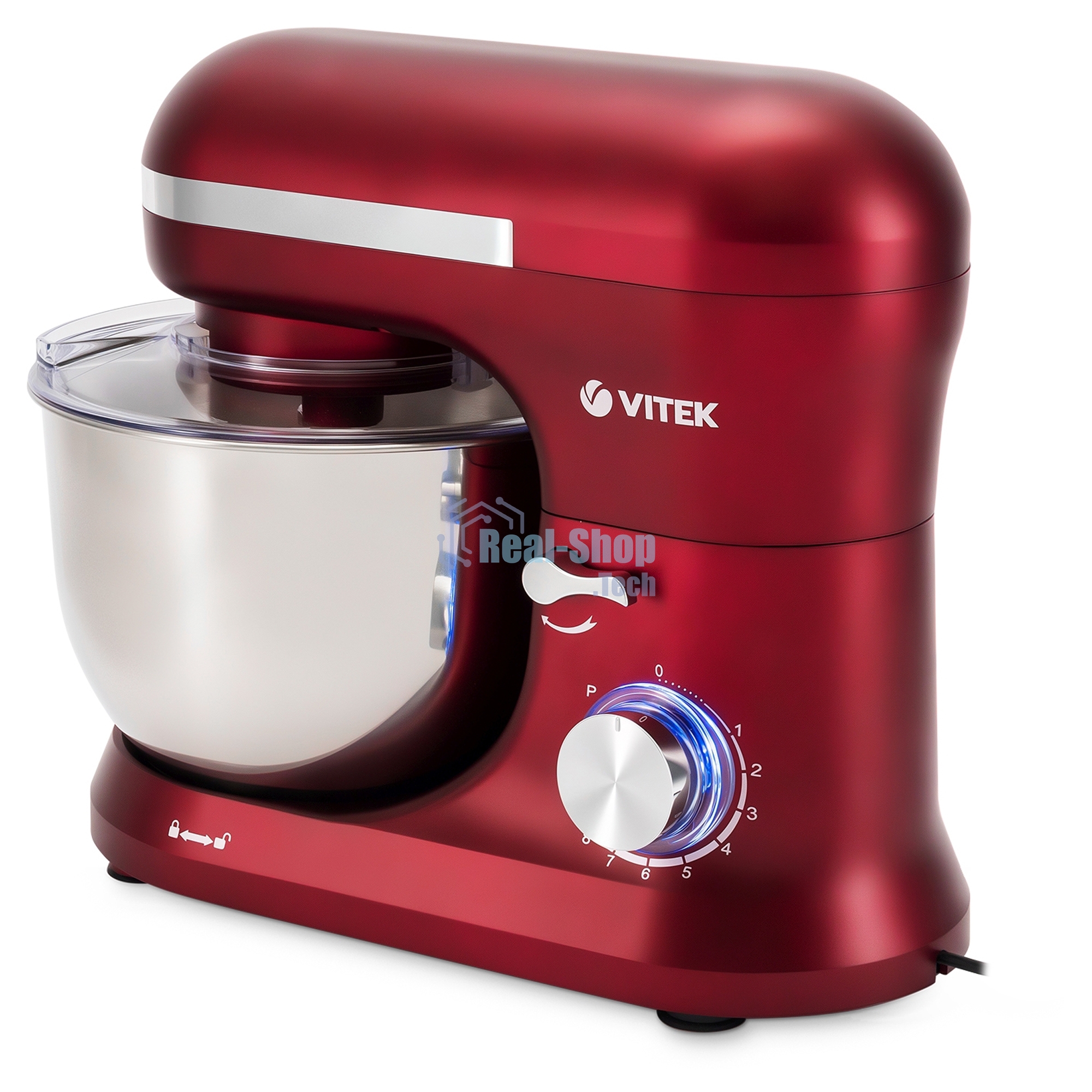 Миксер планетарный Vitek VT-PM0111 1500Вт вишневый