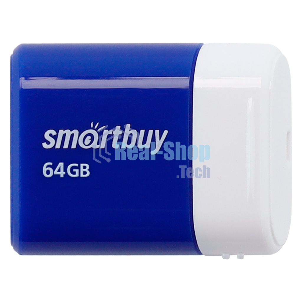 Флешка USB SmartBuy LARA Blue (SB64 GbLARA-B), 64Gb, USB 2.0, R/W 15/5, синий/белый