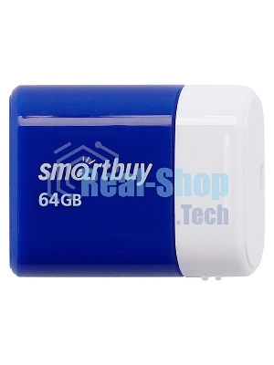 Флешка USB SmartBuy LARA Blue (SB64 GbLARA-B), 64Gb, USB 2.0, R/W 15/5, синий/белый