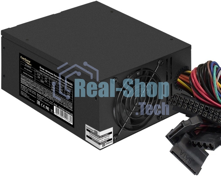 Блок питания серверный ExeGate ServerPRO-500ADS (EX235029RUS), 500Вт, 2х80мм, черный