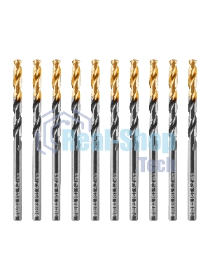 Сверло по металлу Denzel 4,2 мм, HSS-Tin, Golden Tip, 10 шт.