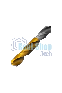 Сверло спиральное по металлу Denzel 6,5 x 100мм, Р6М5, Golden Tip