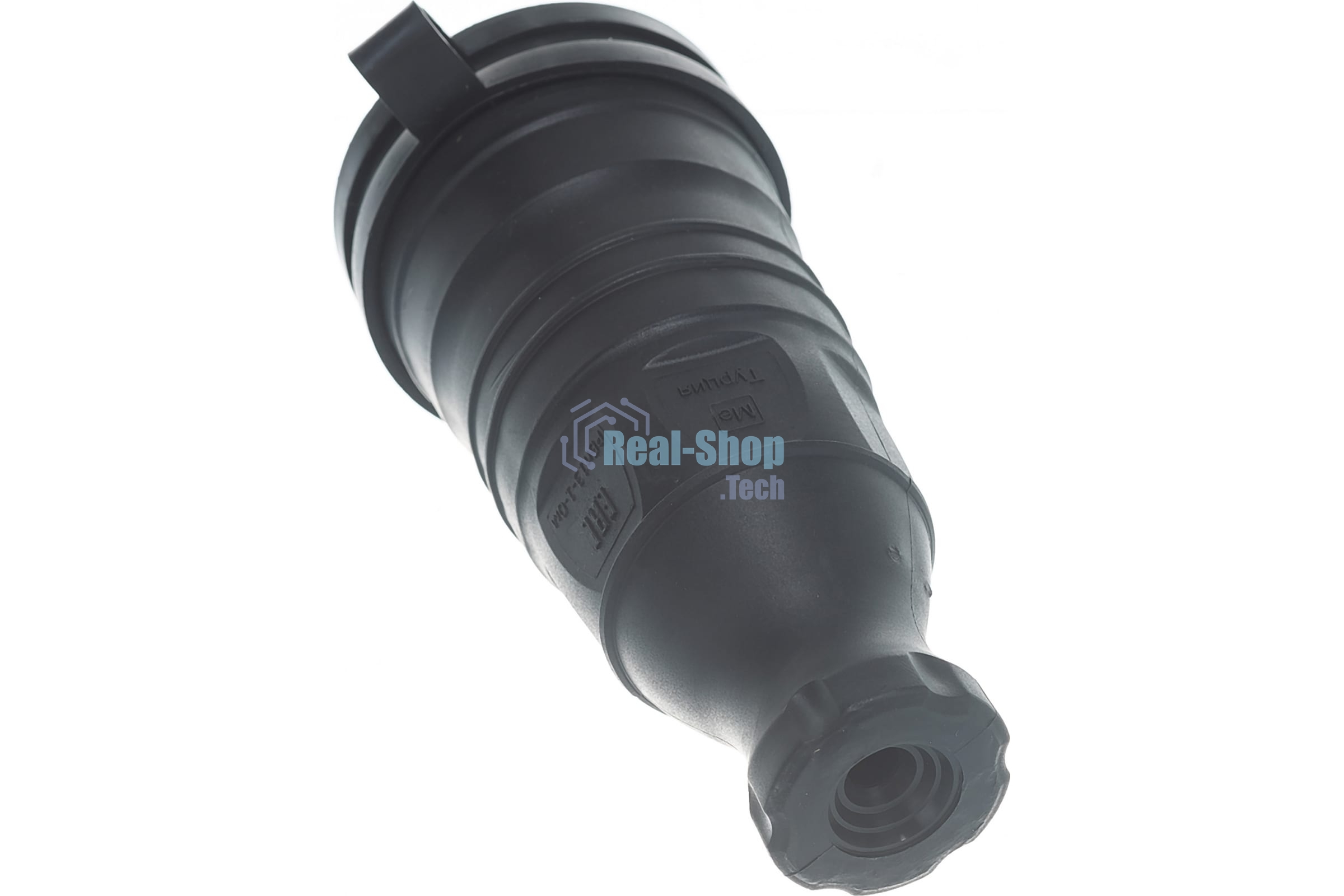 Розетка 1-м Омега РБп13-1-0м с защ. крышкой переносная с заземл. IP44 черный каучук ИЭК PKR21-016-2-K02