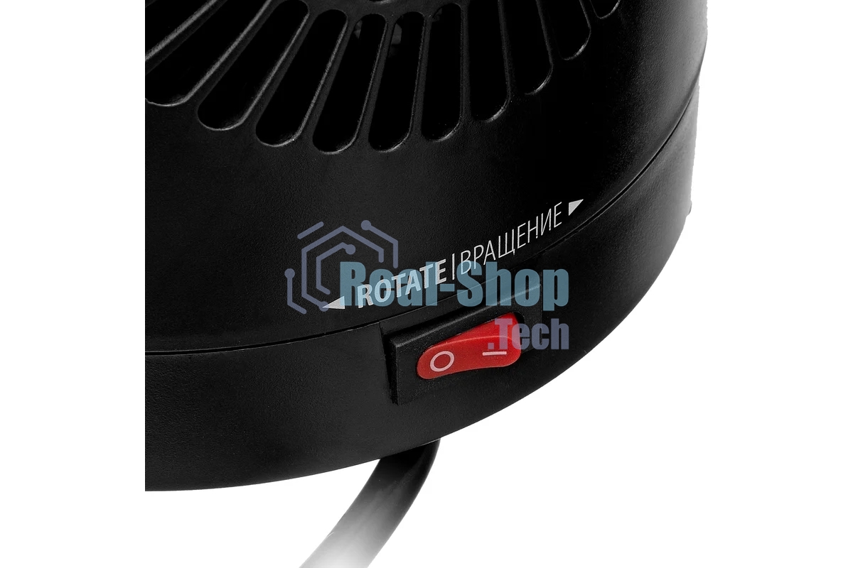 Тепловентилятор керамический Denzel DTFC-1200S, черный, 600/1200 Вт, 12 м2, 3 режима, термостат