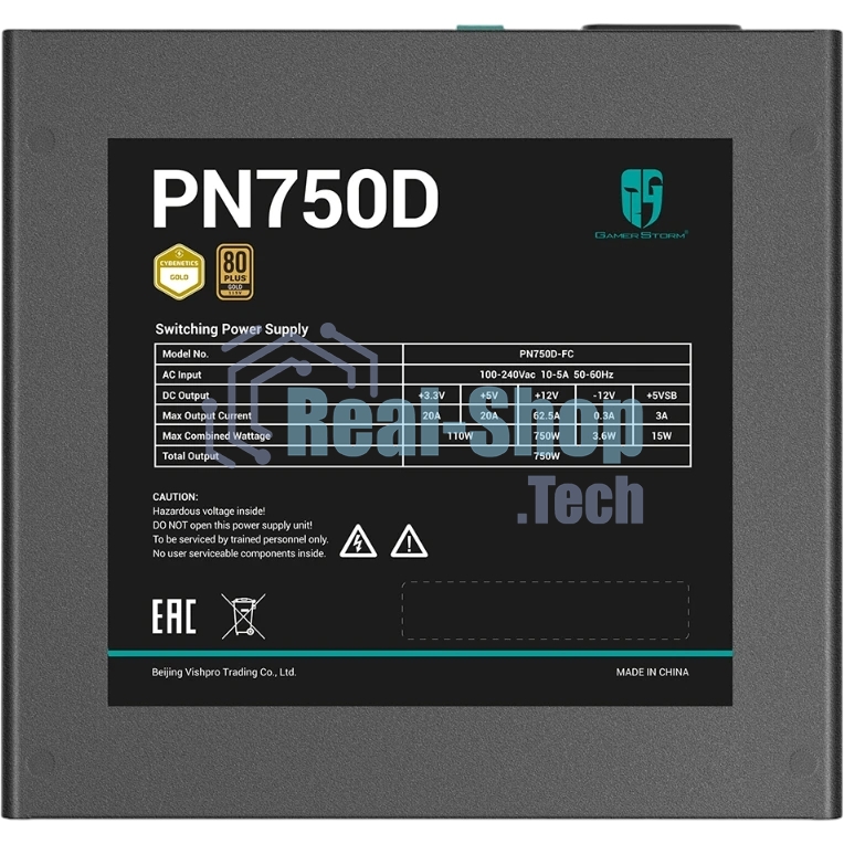 Блок питания Deepcool/GamerStorm PN750D, 750Вт, 80 PLUS Gold, 120мм, черный