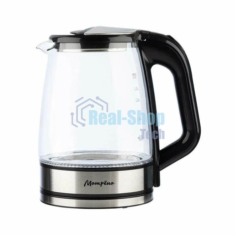 Чайник электрический Матрена MA-155 2,2л, стекло, черный (105230)