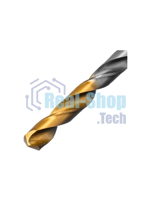 Сверло спиральное по металлу Denzel 6 х 139 мм, Р6М5, Golden Tip, удлиненное