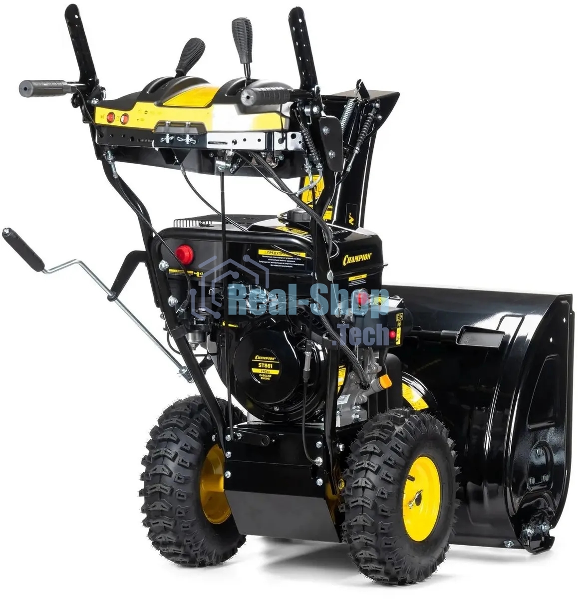 Снегоуборщик Champion ST861 8 лс 61 см 6F/2R колеса 6 л 85 кг эл. стартер, фара, обогрев