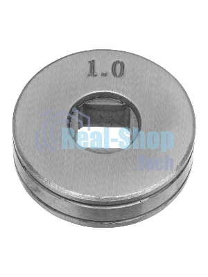 Подающий ролик Denzel V профиль под стальную проволоку 0,8-1 мм, посадка квадрат, 2 шт