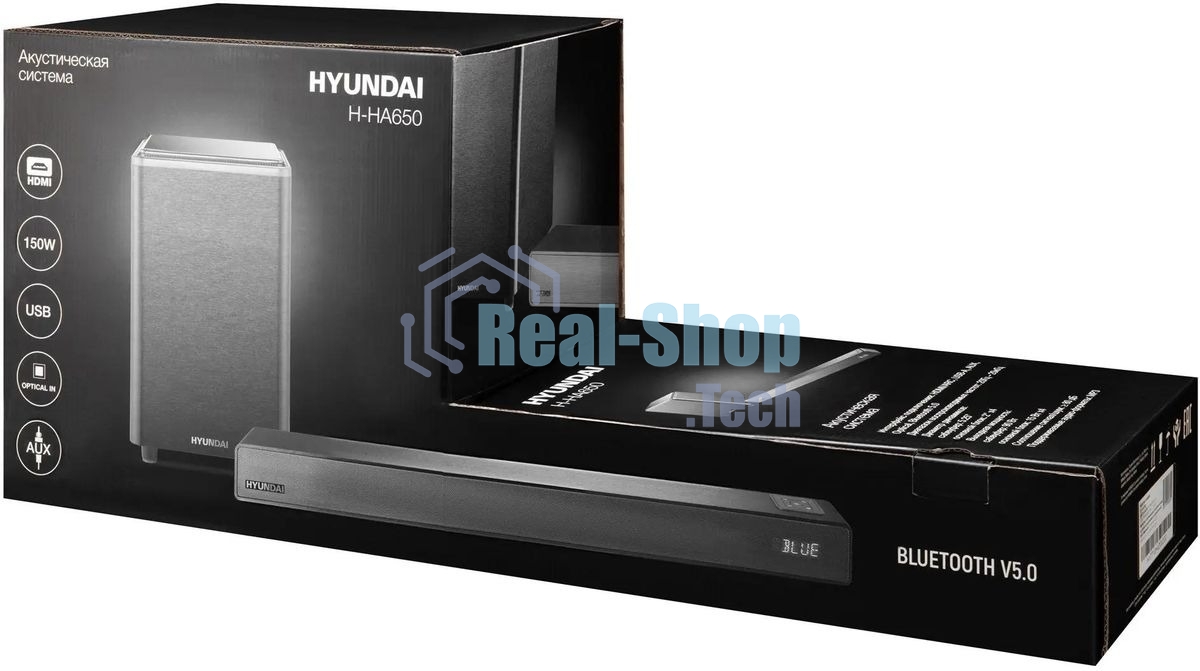 Микросистема Hyundai H-HA650 черный 150Вт FM USB BT SD/MMC/MS