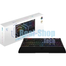 Клавиатура MSI STRIKE Pro W Silent механическая серый/черный USB Multimedia for gamer LED (подставка для запястий) (S11-43RU210-CLA)