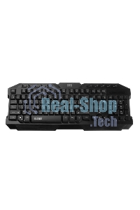 Игровой комплект Qumo Mystic K58/M76, кл-ра проводная 104 + 10 клавиш мультимедиа, встроенные подсветки общая + кнопок 3 цвета, мышь проводная, оптическая, 1200/1600/2400/3200 dpi с подсветкой, коврик