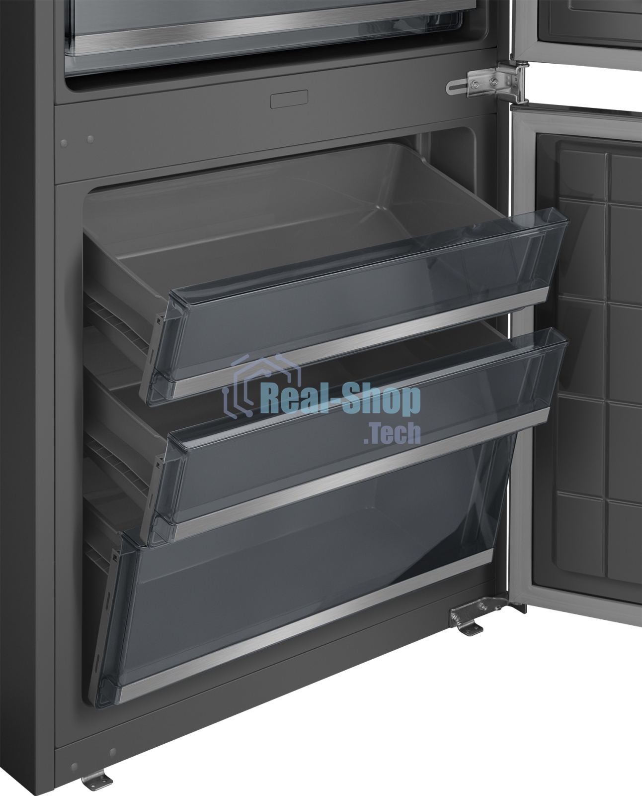 Встраиваемый холодильник Weissgauff WRKI 1970 INV. INOX нержавеющая сталь, 341л, морозилка снизу