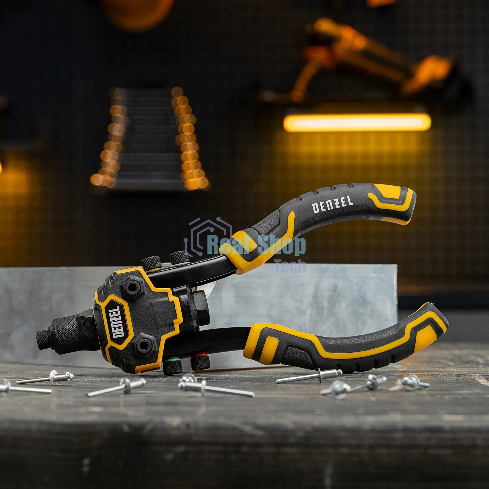 Заклепочник двуручный Denzel заклепки 2,4-3,2-4,0-4,8-6,4 мм