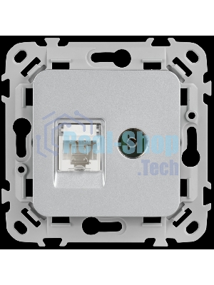Розетка 2-местная RJ45/TV категория 5Е UTP РКТВ5е-2-0-ФлА алюминий FLITE