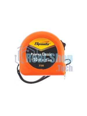 Рулетка Sparta elastica 10 мх25 мм обрезиненный корпус