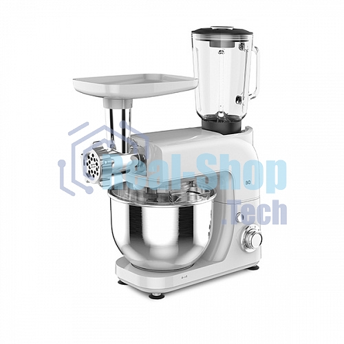 Планетарный миксер BQ MX620 White. Максимальная мощность 1600 Вт / Чаша из нержавеющей стали 5 л / 6 скоростей + импульсный режим