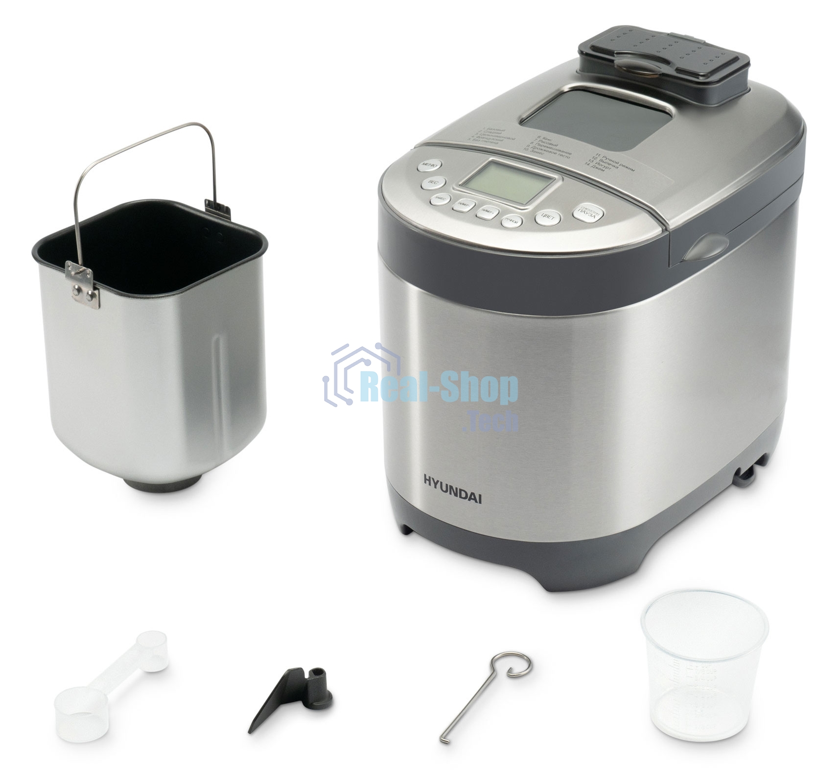 Хлебопечка Hyundai HYBM-4082 550Вт серый/серебристый