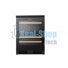 Встраиваемы е винный шкаф Gorenje WCU68F6BG4WF, объем 138 л, вместительность 46 бутылок, 4 полки, цифровой дисплей, Wi-Fi, LED освещение, защита от УФ-излучения, энергоэффективность А+, черный