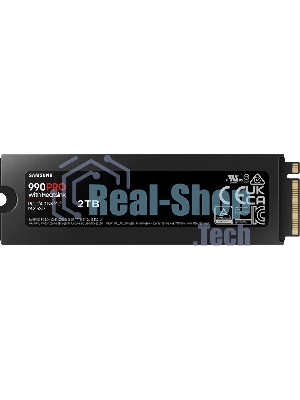Накопитель SSD Samsung 990 PRO, 2000Gb, PCIe 4.0 x4, M.2 2280, NVMe, R/W 7450/6900, с радиатором