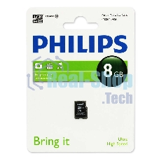 Флеш карта microSD 8Gb PHILIPS microSDHC Class 10
