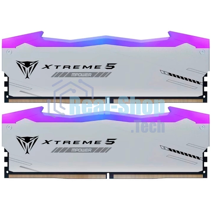 Оперативная память Patriot Viper Xtreme 5, DDR5, 48Gb (2x24GB), 6400MHz, CL32, DIMM, с радиаторами, RGB, серебристый