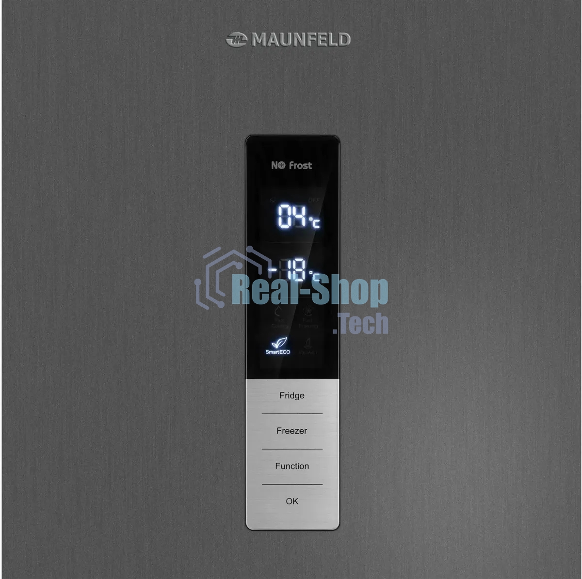 Холодильник Maunfeld MFF200NFSE нержавеющая сталь двухкамерный 271/106л морозилка снизу