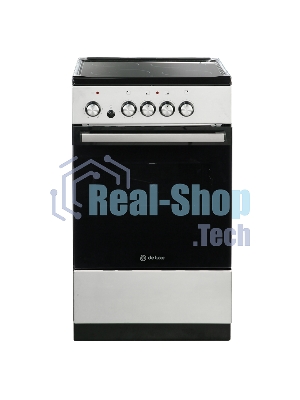 Плита электрическая De Luxe 506004.04ЭС-010 серебристый, конфорок 4 шт, духовка 60 л, 50 см x 87 см x 60 см
