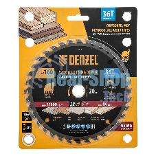 Пильный диск по дереву Denzel ф160 х 20 мм, 36 зубьев