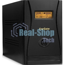 Источник бесперебойного питания ExeGate SpecialPro Smart LLB-2200.LCD.AVR.EURO.RJ.USB / 2200 ВА / 1300 Вт / 4 x CEE 7 (евророзетка)