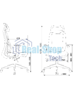 Кресло Бюрократ MC-G411N-H серый, сетка, подголовник